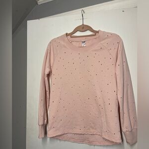 NWT Alternative Pink Perforated Crewneck‎ Sweatshirt Size S